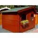 Abri de jardin en bois entretenu avec Restol Brun Rouge